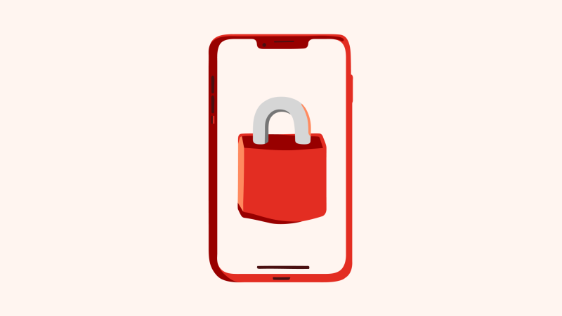 An illustration of a smartphone with a padlock on the screen, symbolizing security.